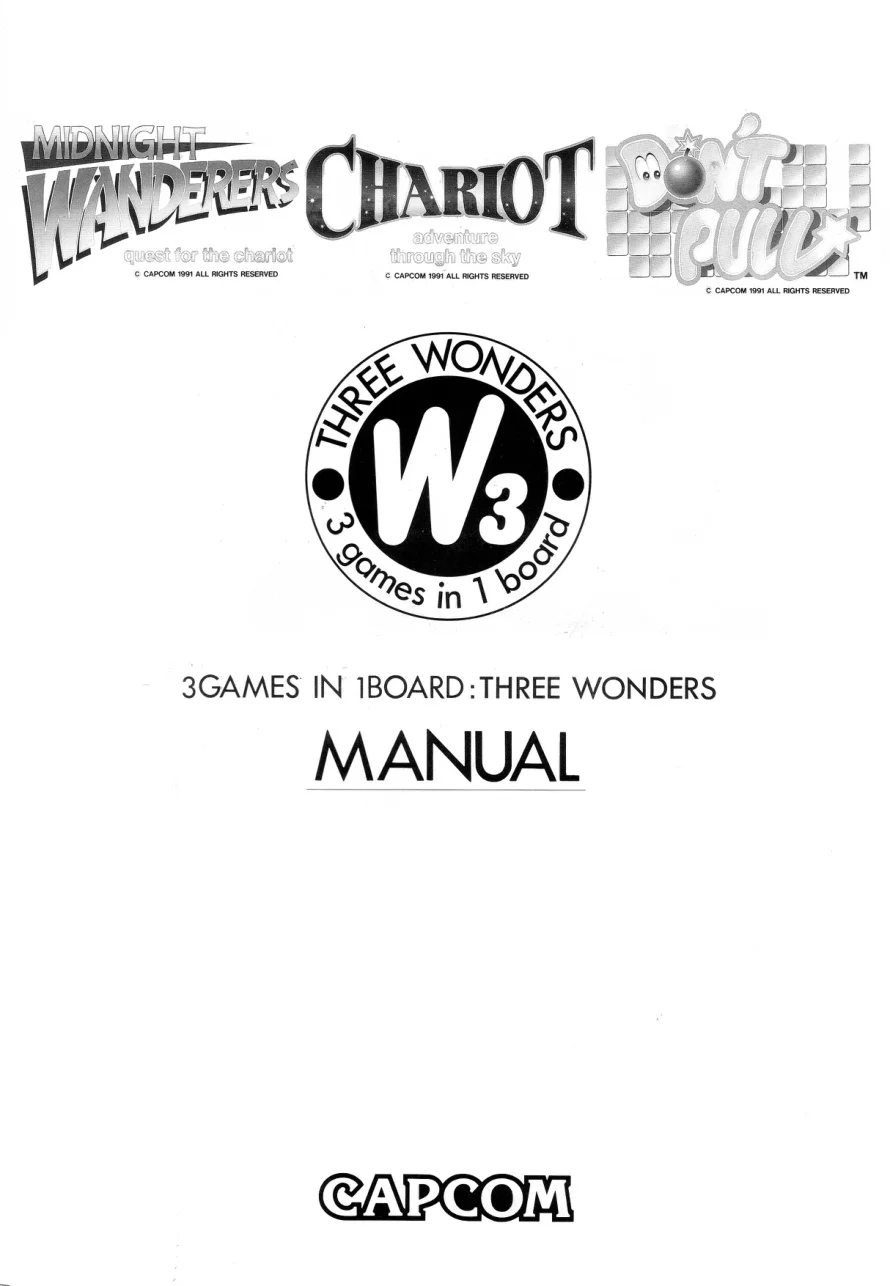 3 wonders manual|capcom|games|.webp