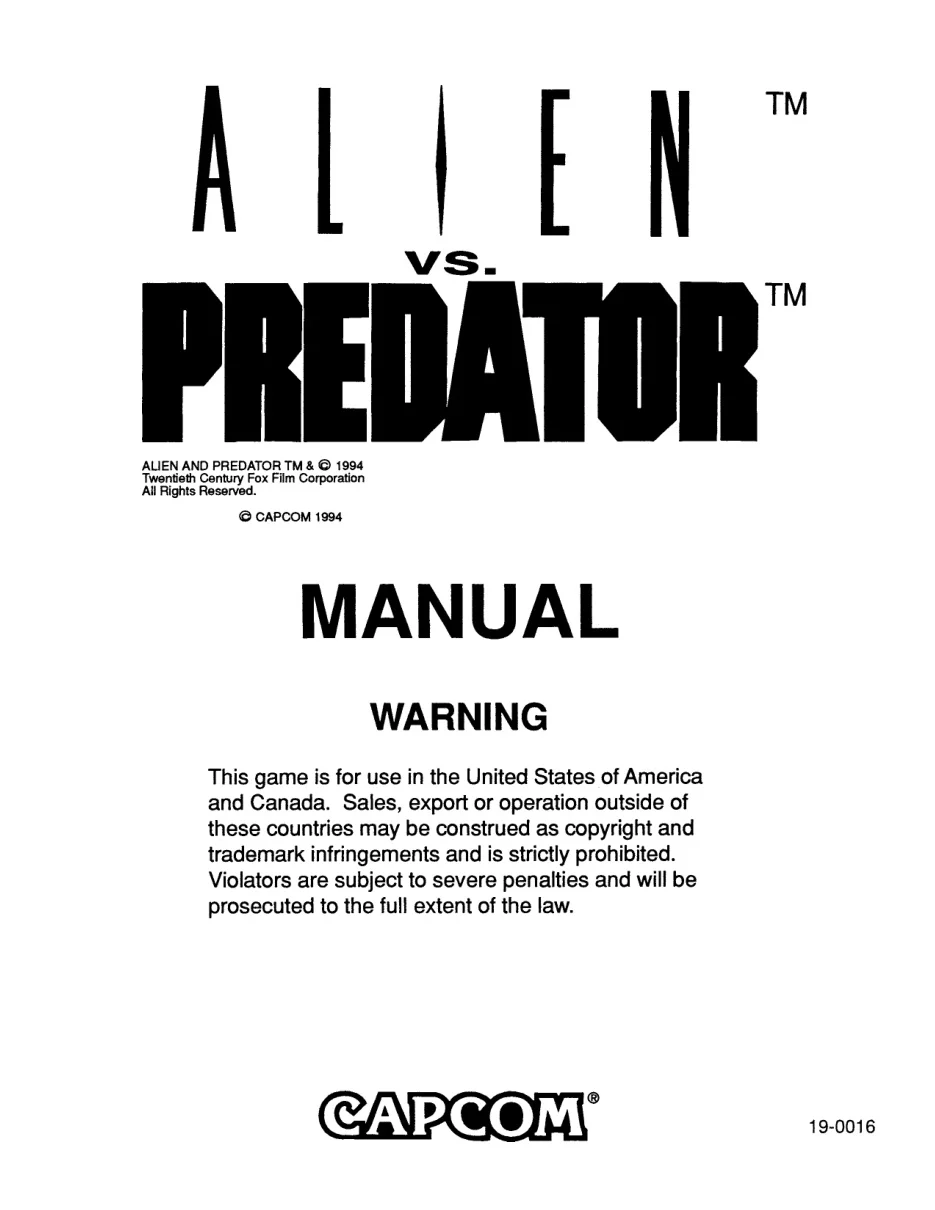 alien vs predator manual|capcom|games|.webp