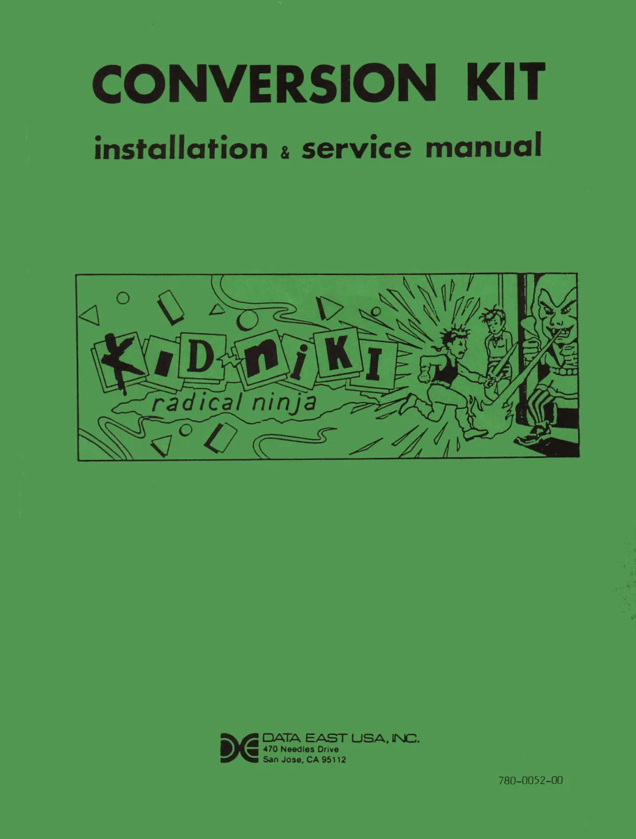arcade game kid niki radical ninja conversion kit instructions|data-east|games|.webp