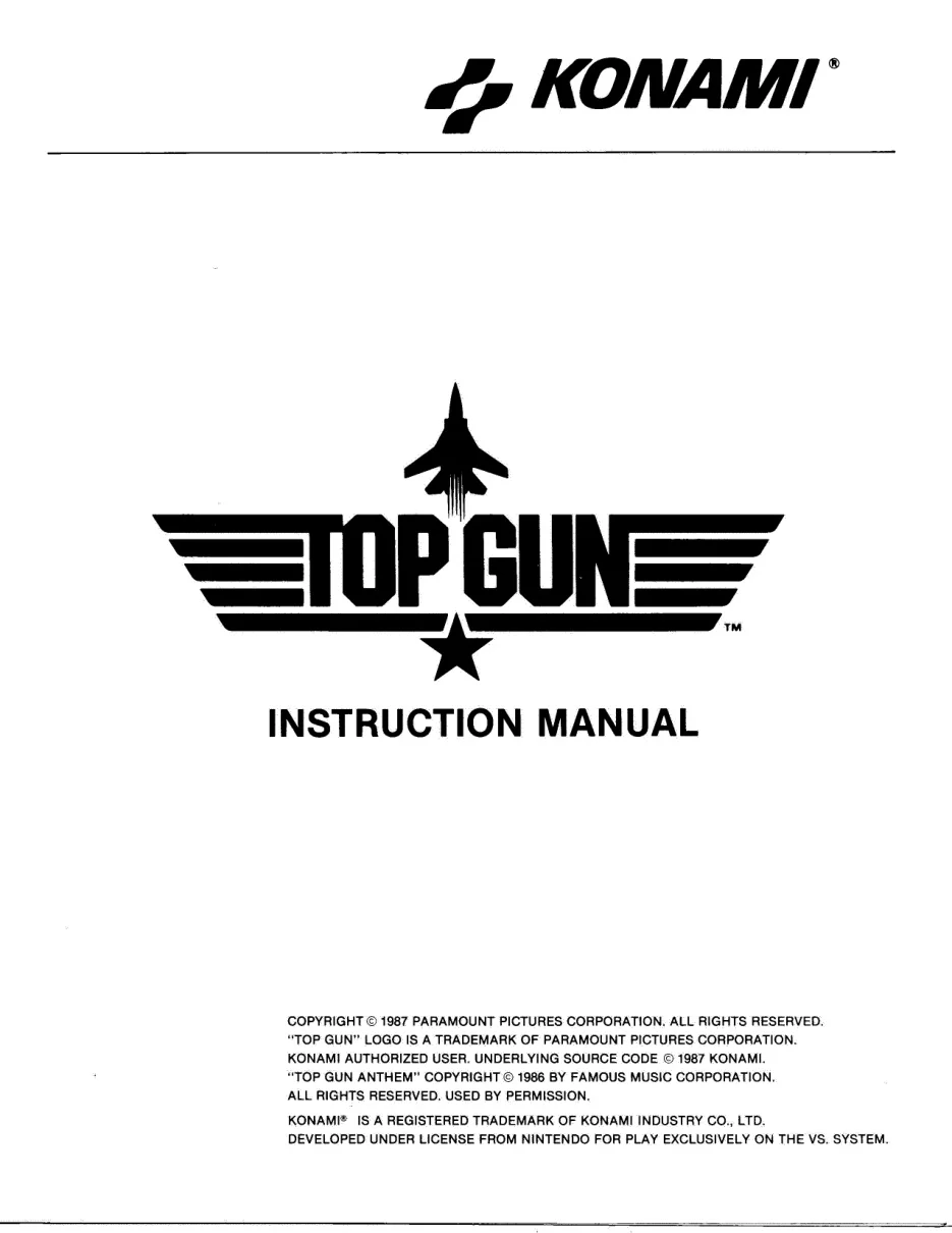 arcade top gun by instruction manual|konami|games|.webp