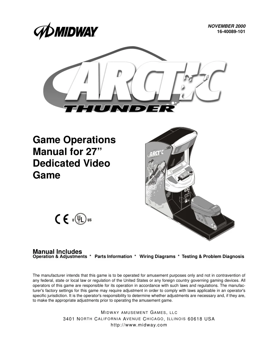 arctic thunder game for 27 dedicated operation manual|bally-midway|games|.webp
