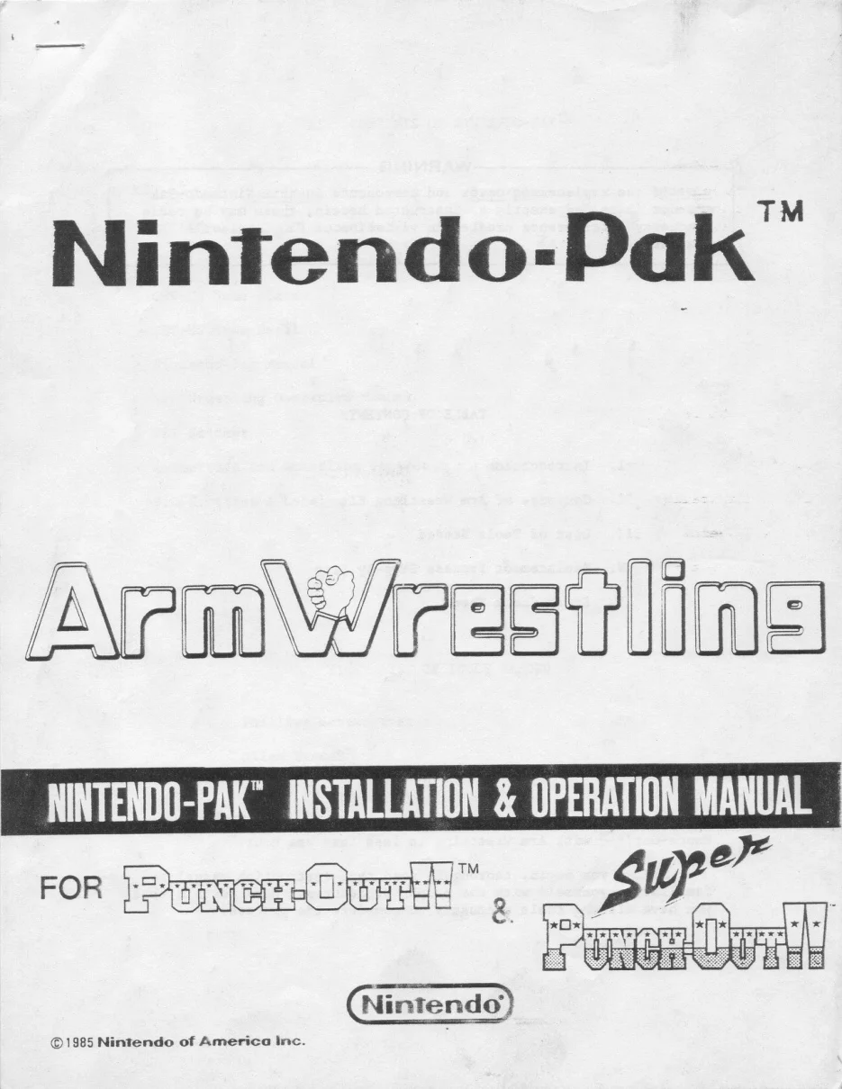 arm wrestling pak for punchout or super manual|nintendo|games|.webp