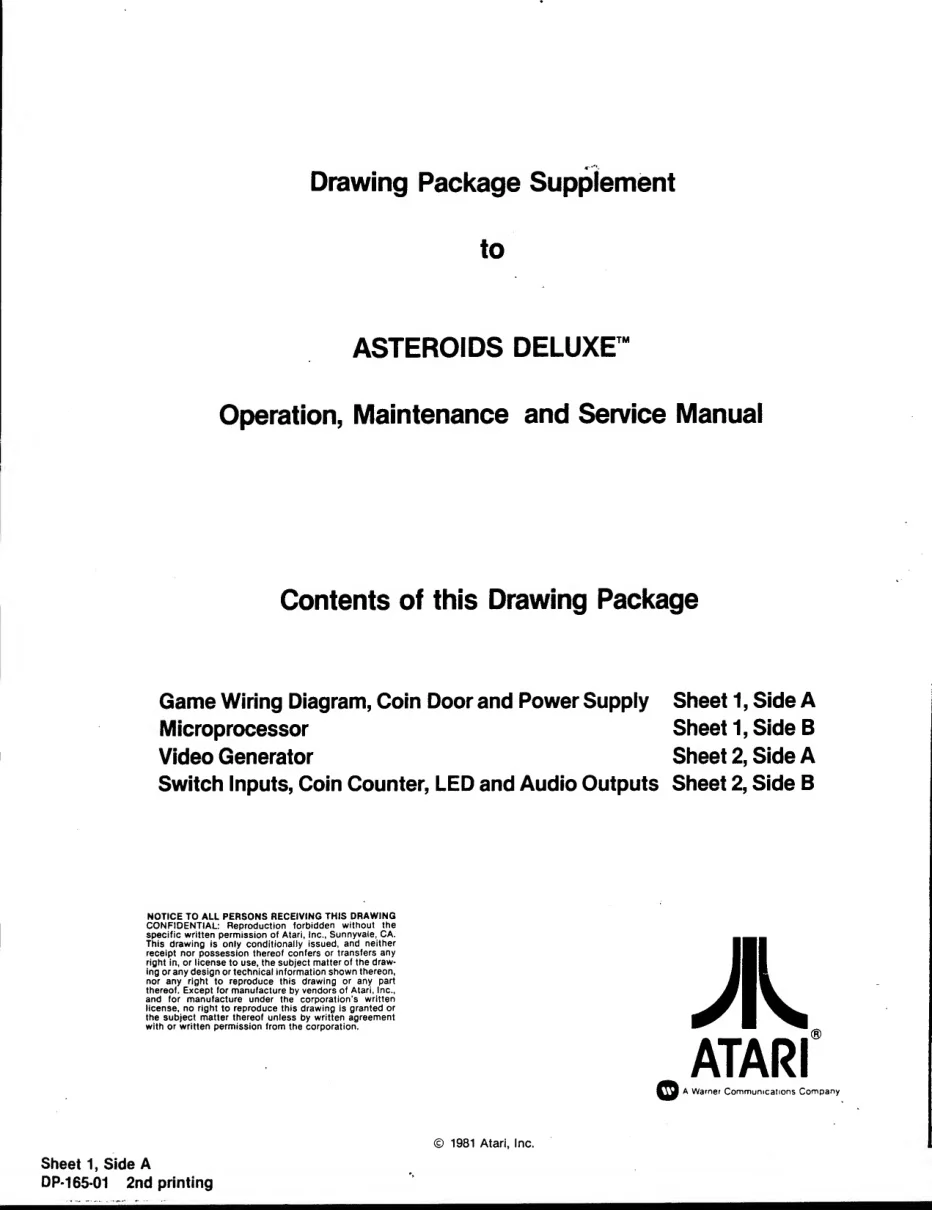 asteroids deluxe drawing package supplement manual|atari|schematics-and-wiring|.webp