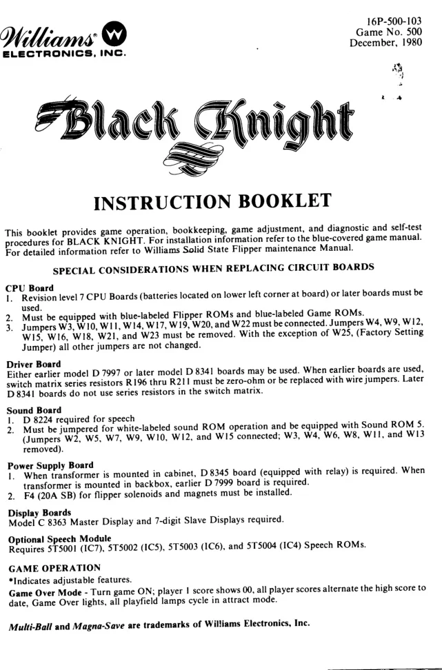 black knight night operation manual|williams|pinball-em-adjacent|.webp