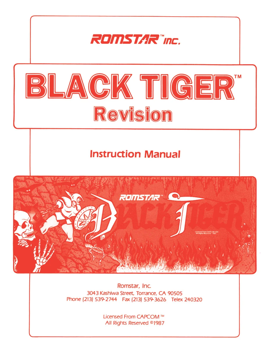 black tiger instruction manual|capcom|games|.webp