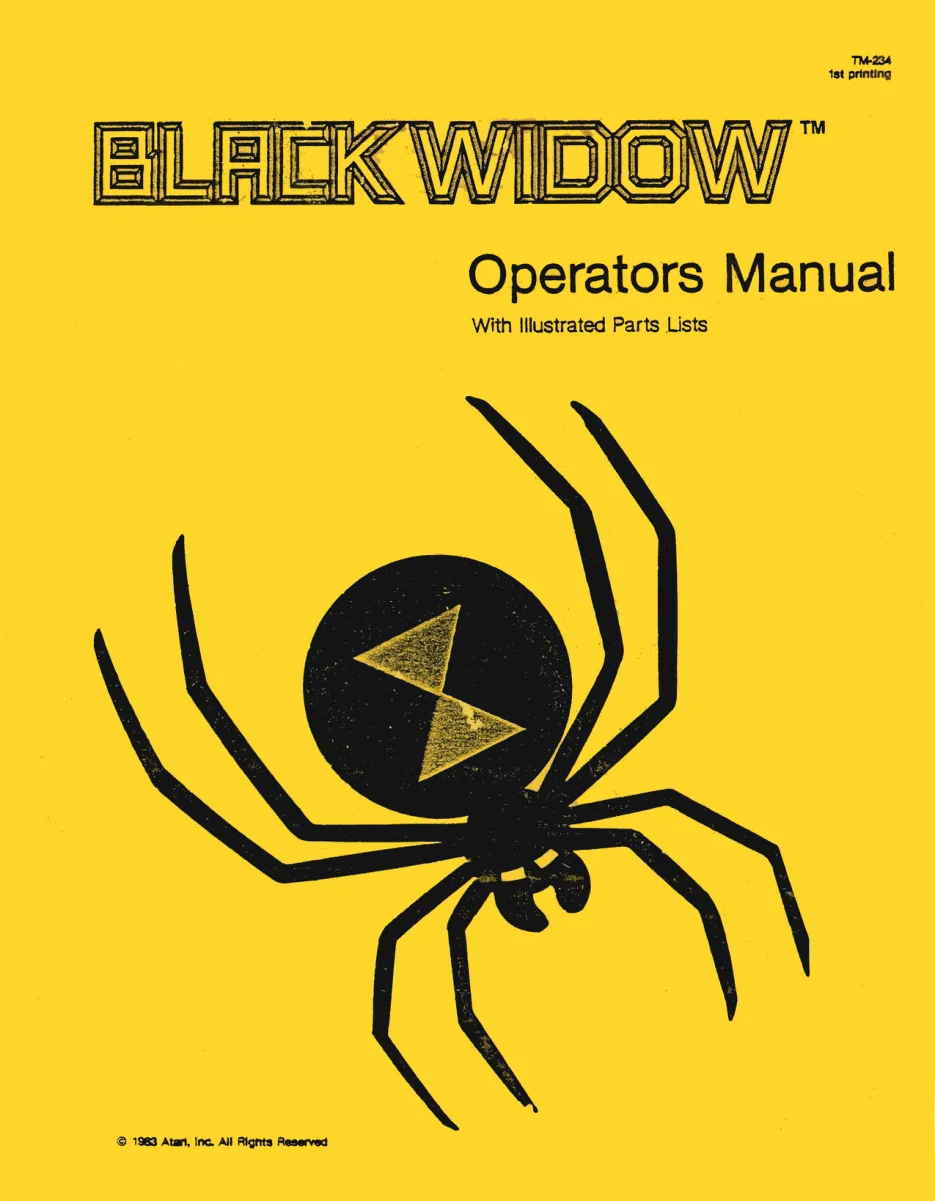 black widow tm-234 manual|atari|games|1st printing.webp