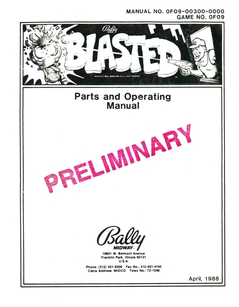 blasted preliminary operation manual|bally-midway|games|.webp