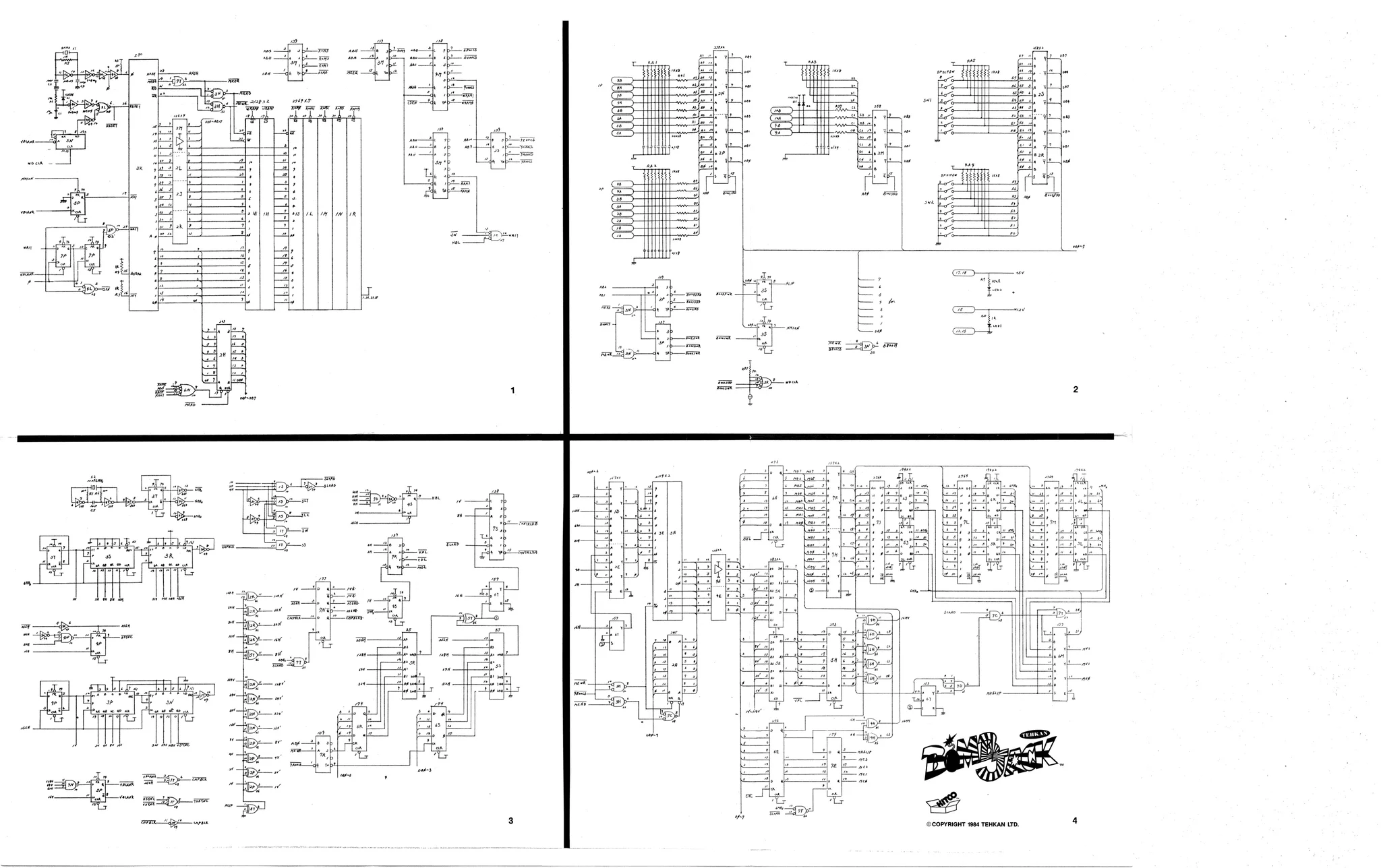 bombjack large scans schematic|tecmo|schematics-and-wiring|.webp
