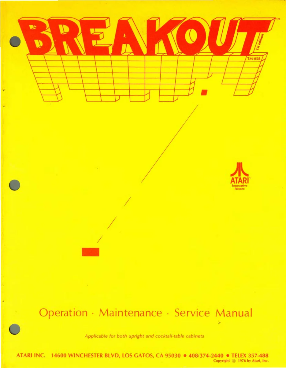 breakout tm-058 edition manual|atari|games|.webp