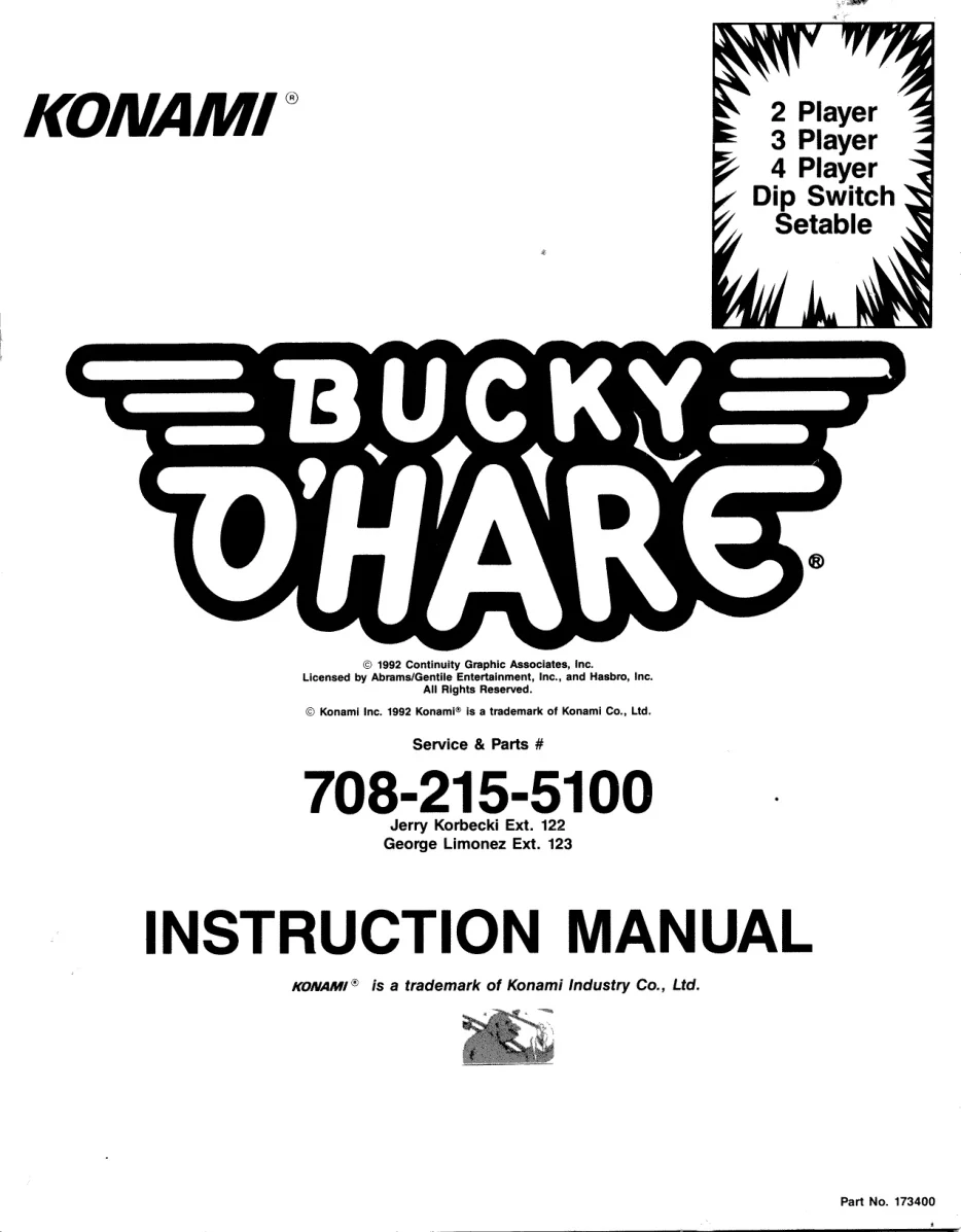 bucky o hare instruction manual|konami|games|.webp