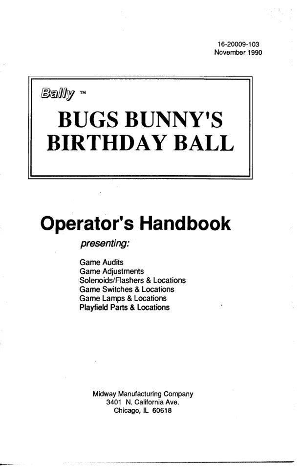 bugs bunny birthday ball manual|bally|pinball-em-adjacent|.webp