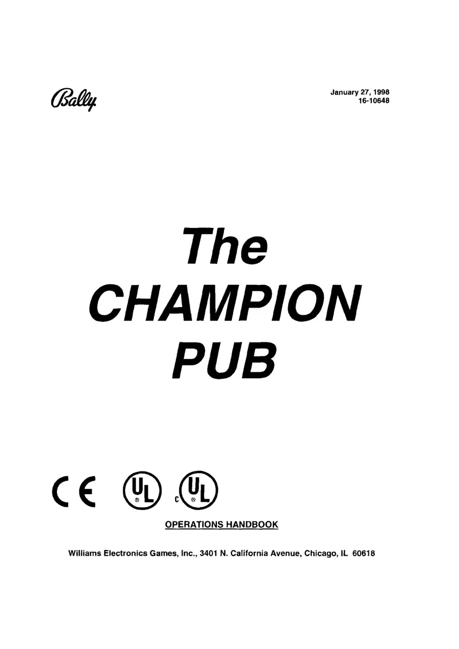 champion pub the handbook manual|stern|pinball-em-adjacent|.webp