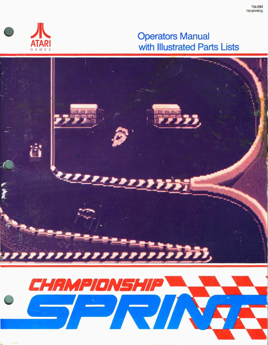 championship sprint tm-292 manual|atari|games|1st printing.webp