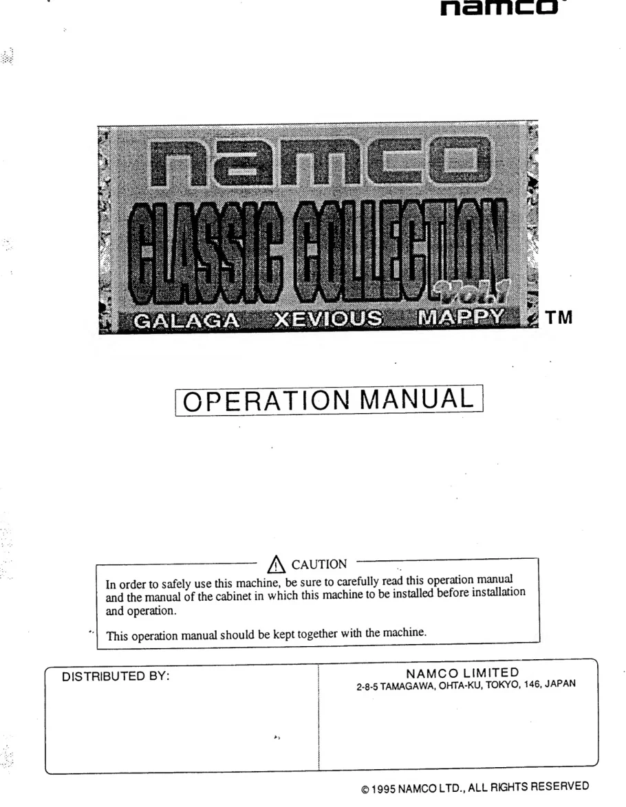 classic collection volume 1 operation manual|namco|games|.webp