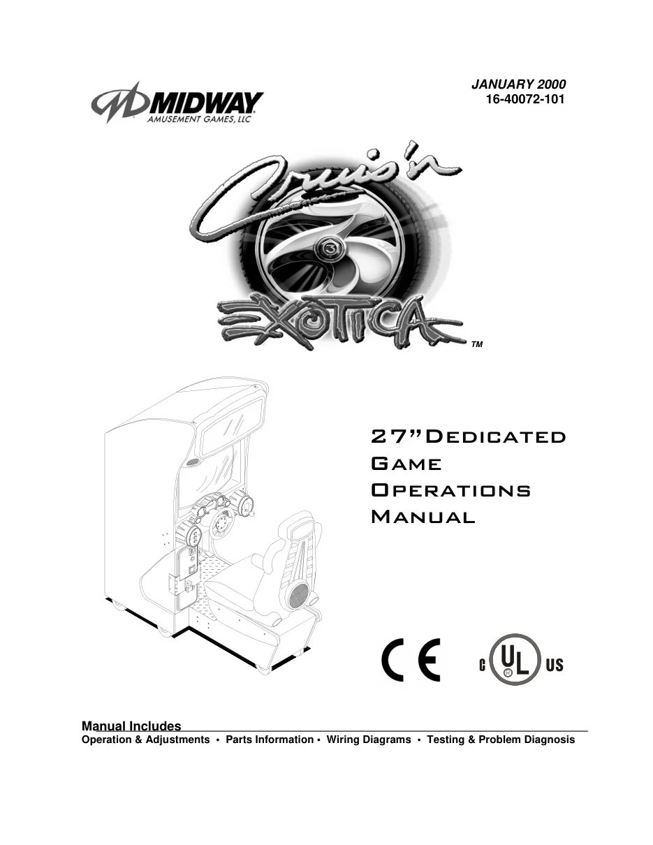 cruis n exotica cruisn 27in jan 2000 operation manual|bally-midway|games|.webp