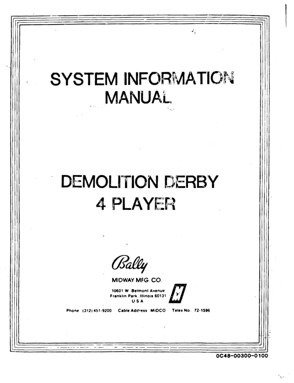 demolition derby 4 player system information manual|bally-midway|games|.webp