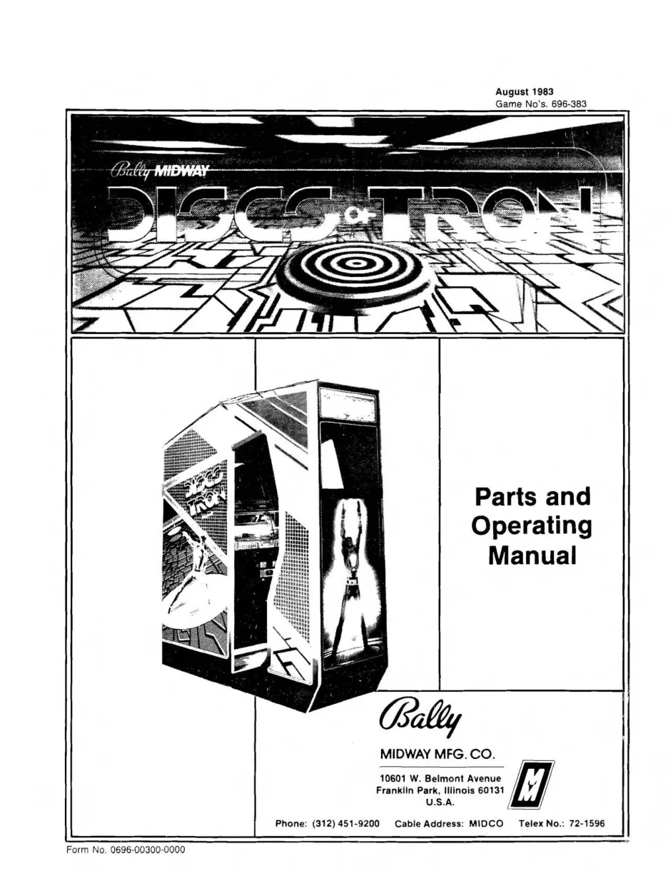 disc of tron operation manual|bally-midway|games|.webp