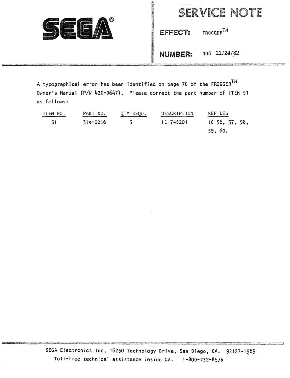 frogger 11 service manual|konami|games|.webp
