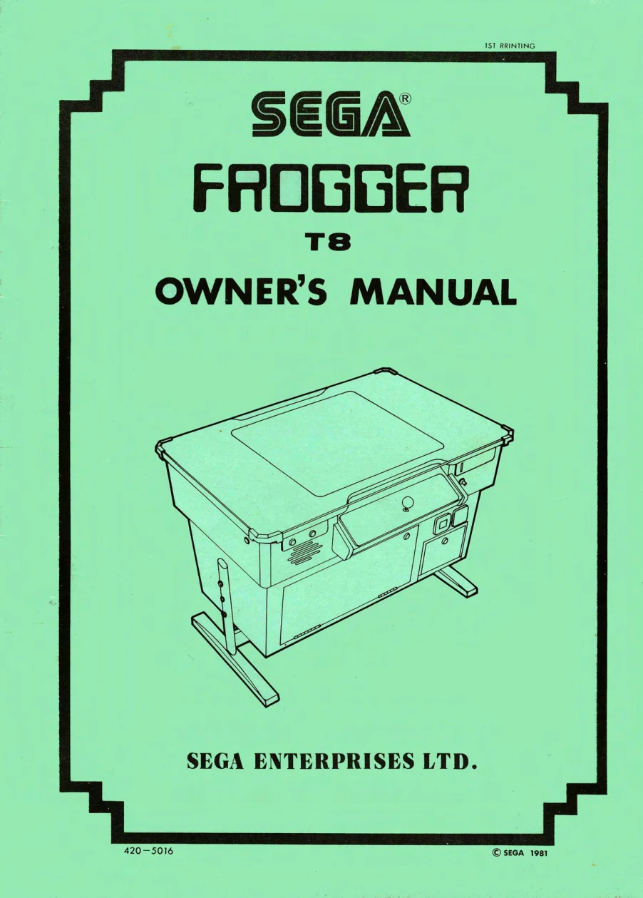 frogger cocktail manual|sega|games|1st printing.webp