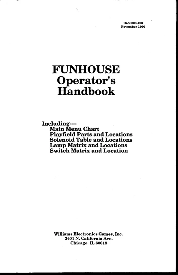 fun house funhouse handbook manual|williams|pinball-em-adjacent|.webp