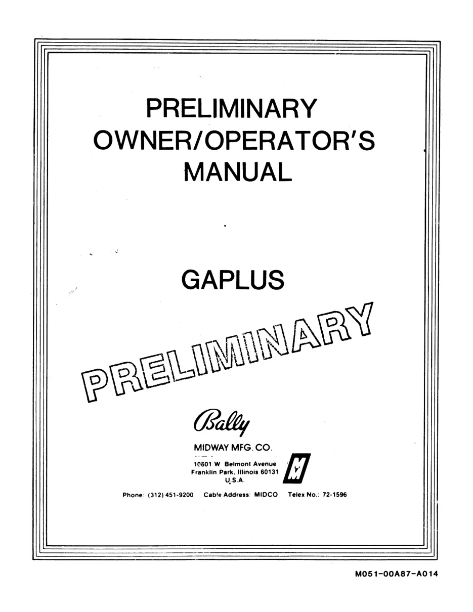 gaplus manual|bally-midway|games|.webp