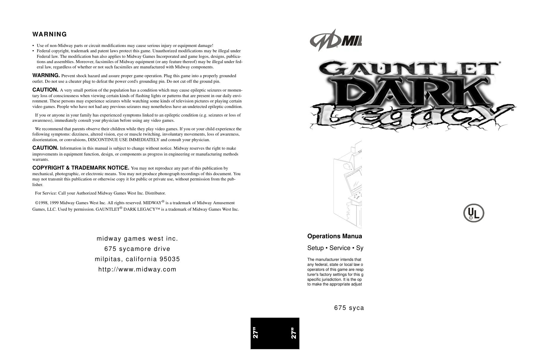gauntlet dark legacy 27in manual|bally-midway|games|.webp