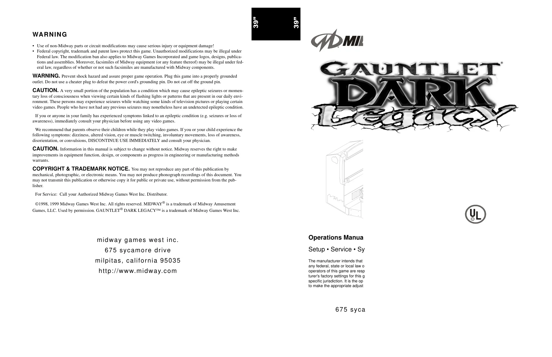 gauntlet dark legacy 39in manual|bally-midway|games|.webp