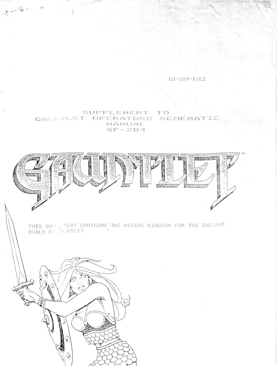 gauntlet sp-284 irish supplement manual|bally-midway|games|.webp