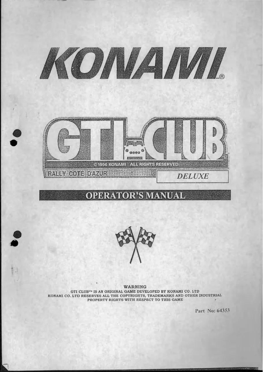 gti club deluxe operation manual|konami|games|.webp