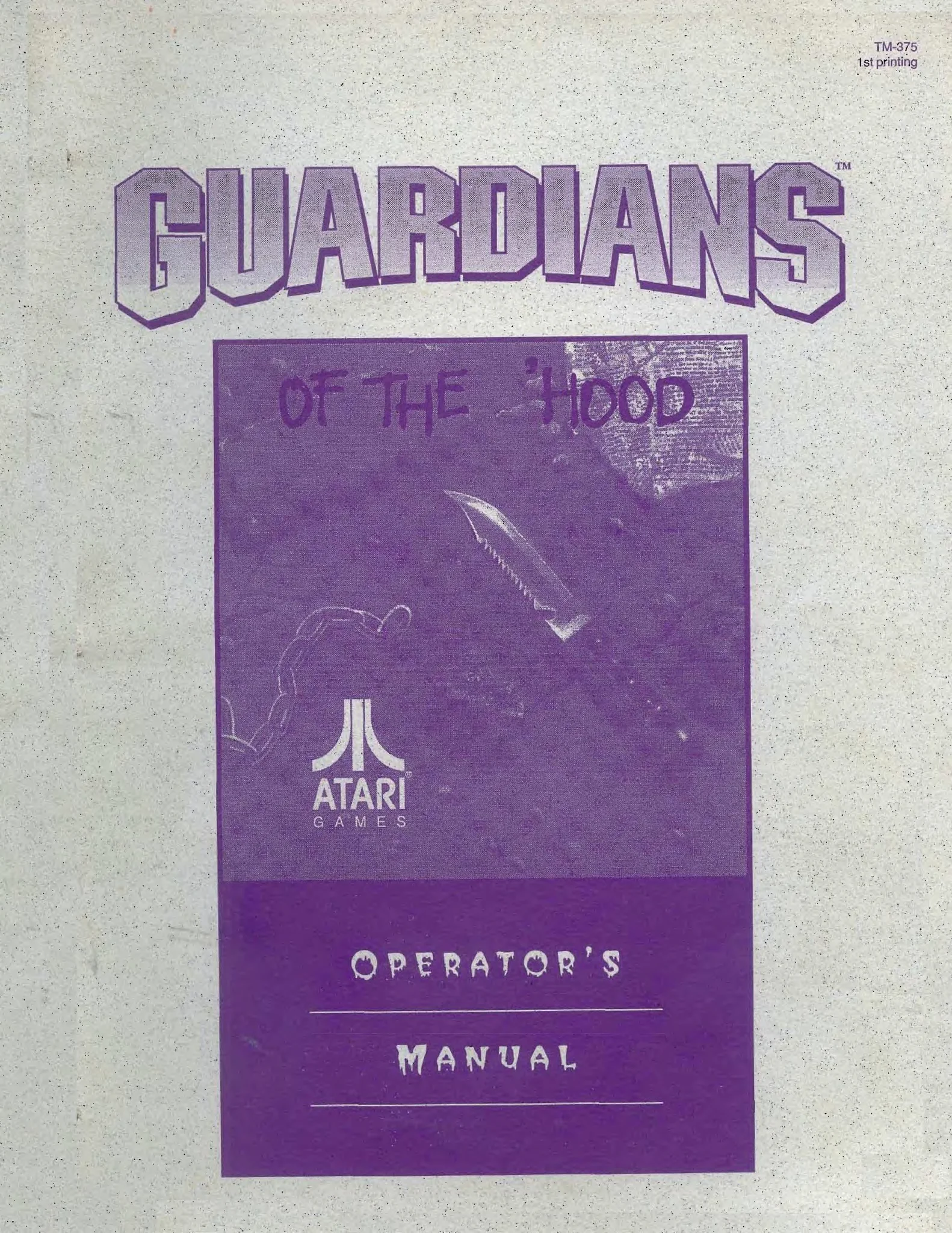 guardians of the hood manual|atari|games|1st printing.webp