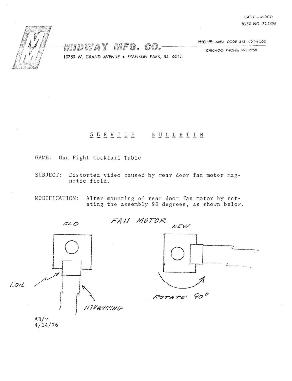 gun fight cocktail distorted video fan motor service manual|bally-midway|cabinets|.webp