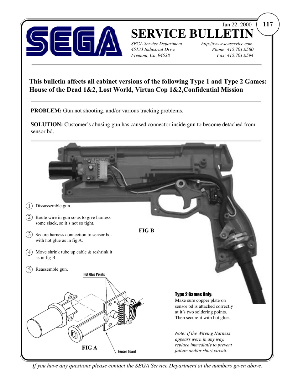 gun ii us 01 service bulletin|sega|parts-and-peripherals|.webp