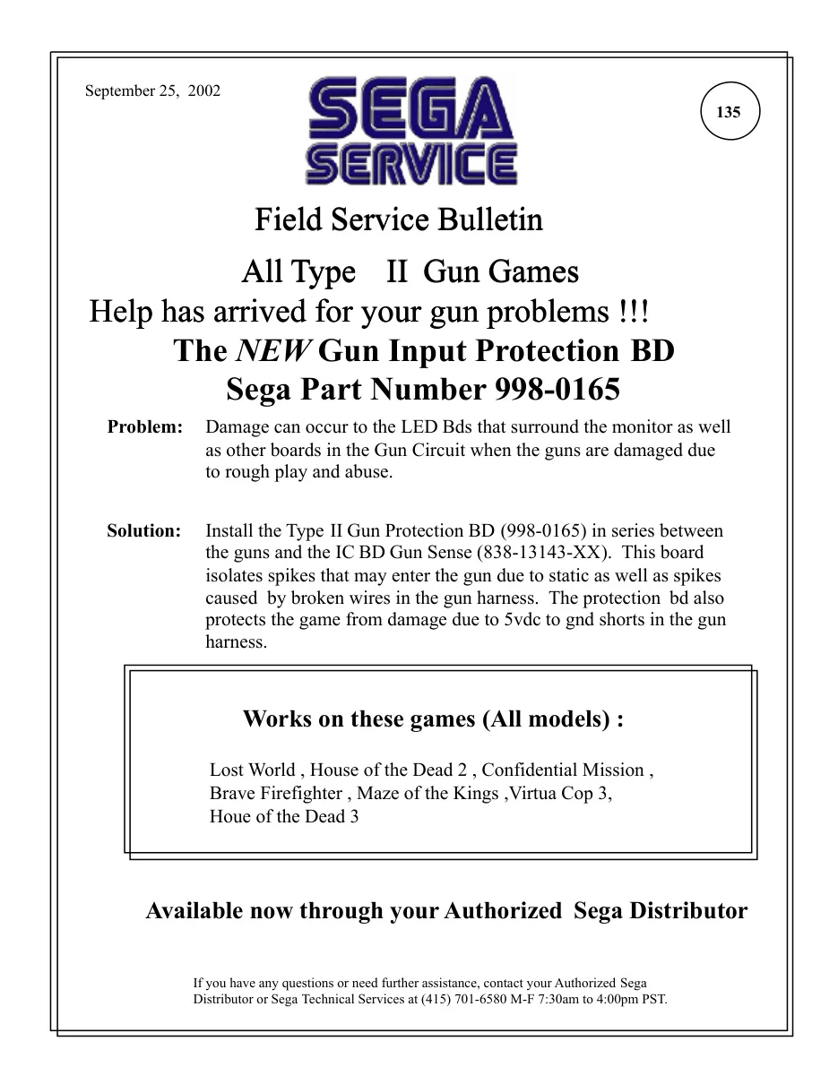 gun ii us 02 service bulletin|sega|parts-and-peripherals|.webp