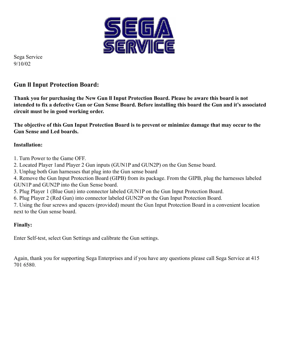 gun ii us 03 service bulletin|sega|parts-and-peripherals|.webp