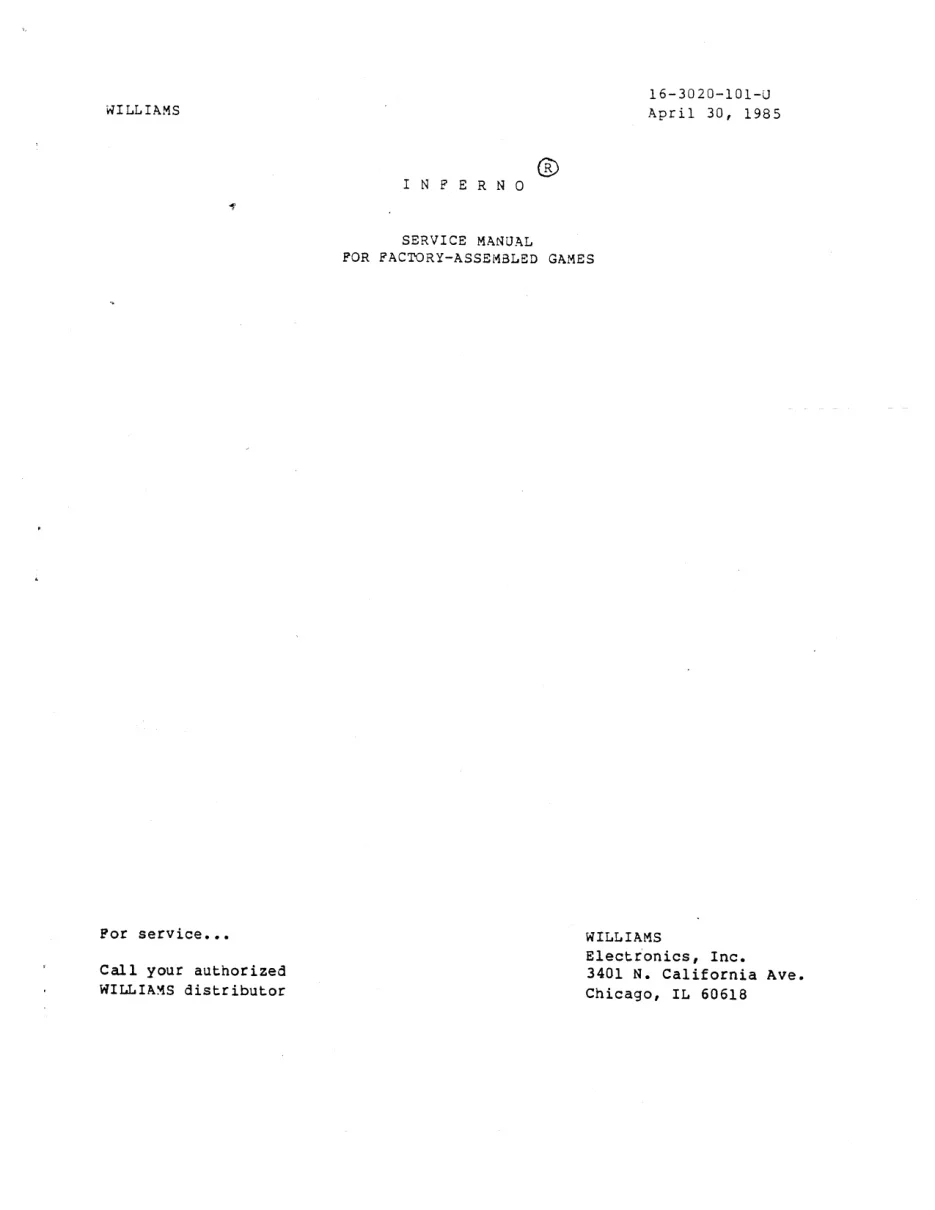 inferno factory assembled apr 30 1985 manual|williams|games|.webp