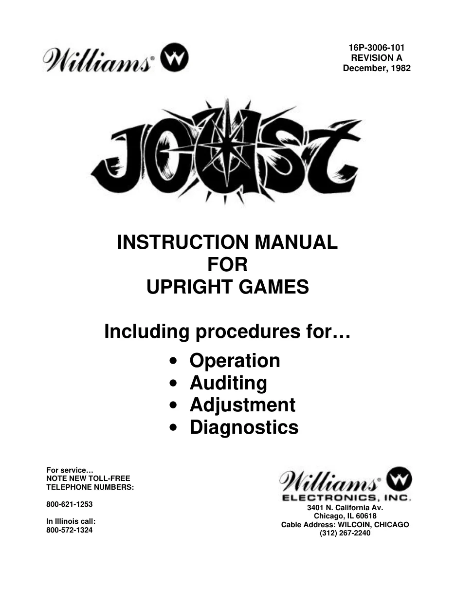 joust manual|williams|games|.webp