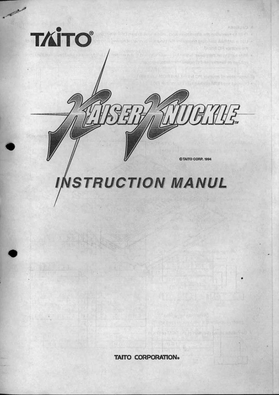 kaiser knuckle instruction manual|taito|games|.webp