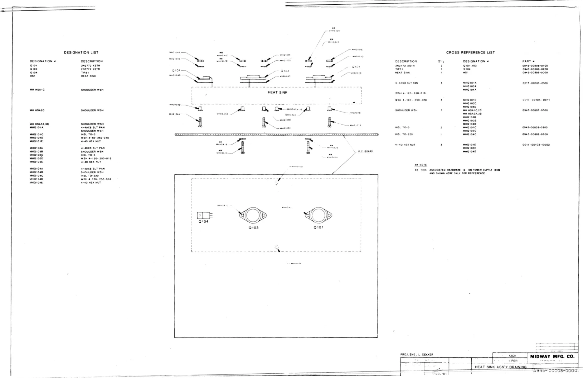 kick heat sink assy drawing manual|williams|parts-and-peripherals|.webp