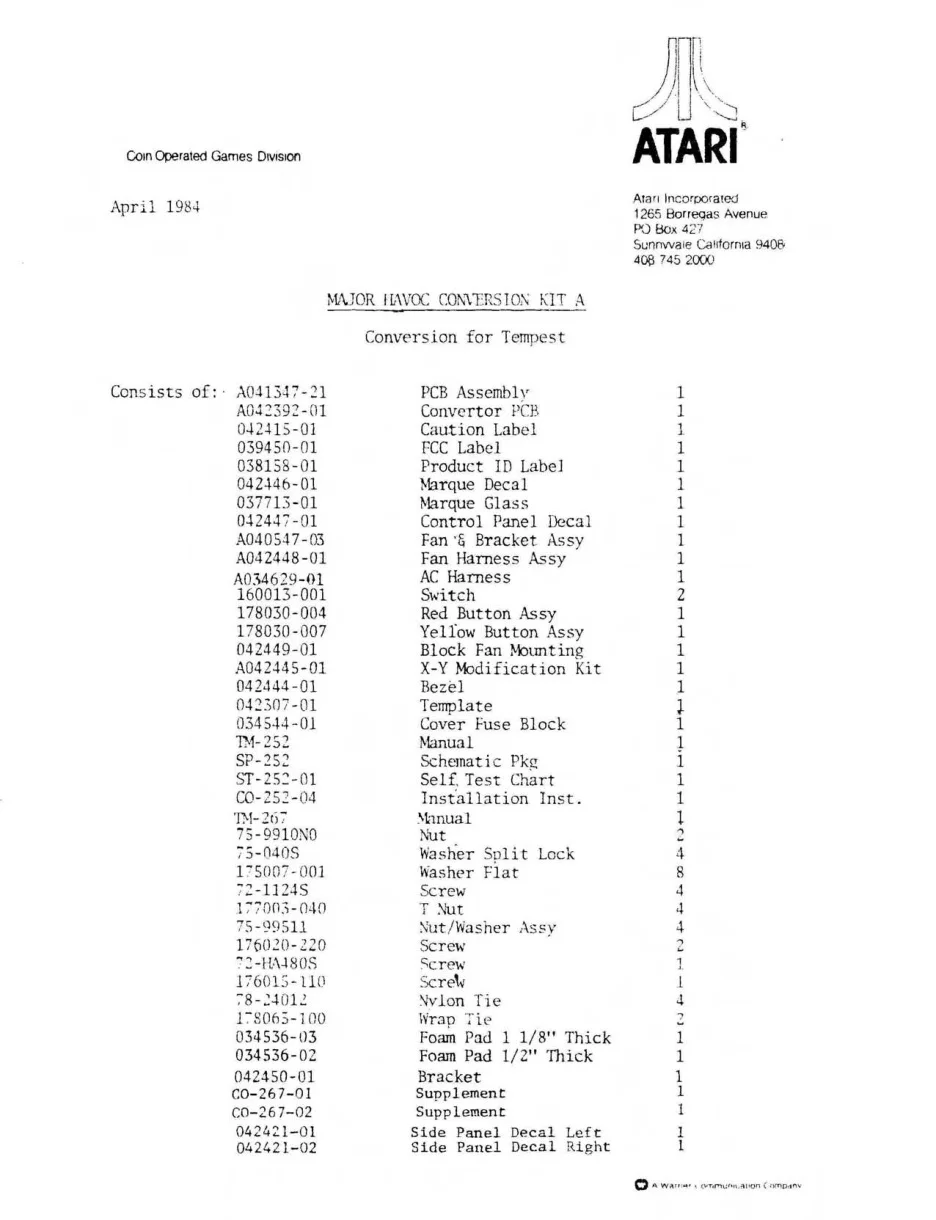 major havoc a tempest conversion kit instructions|atari|games|.webp