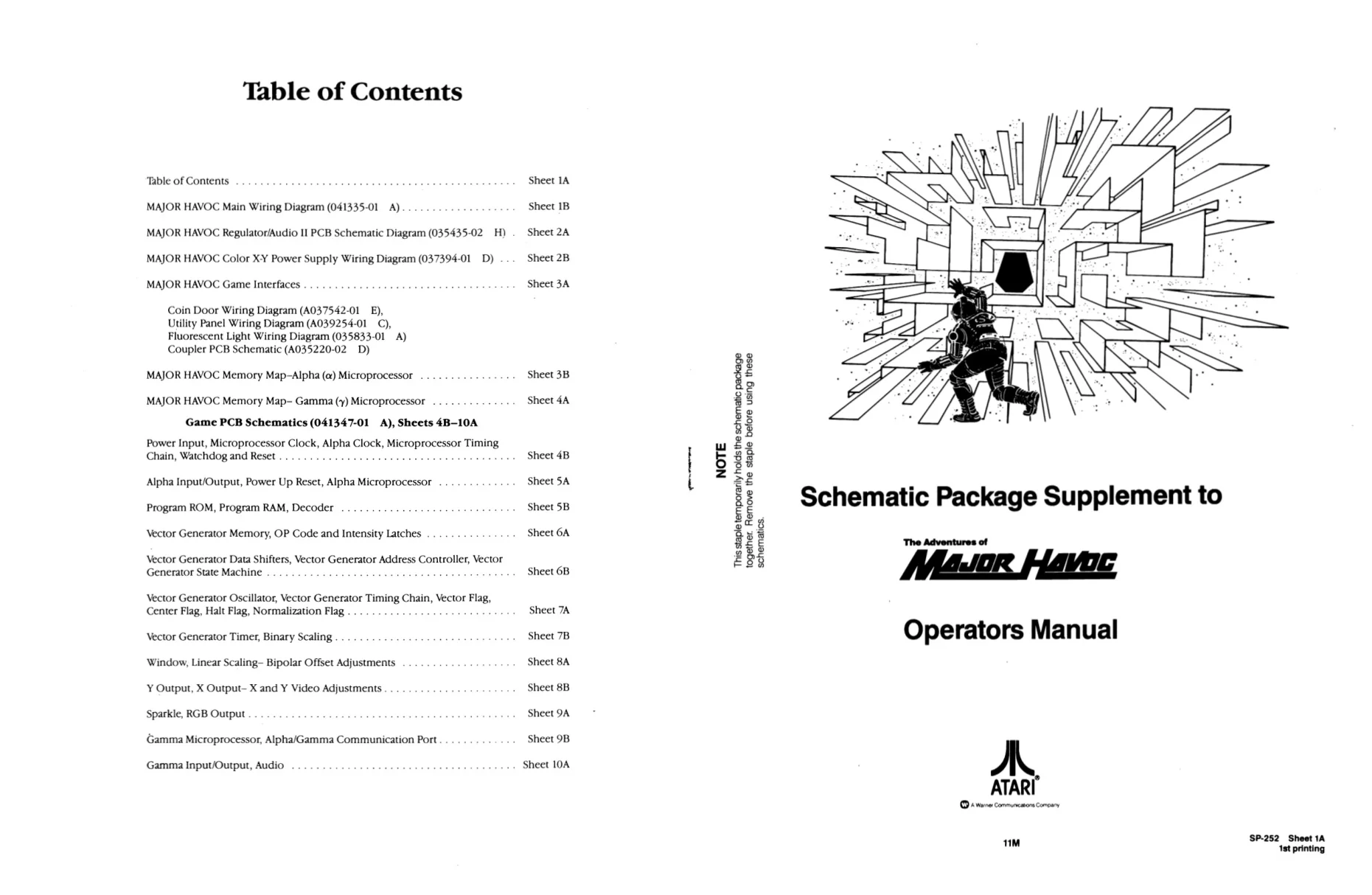 major havoc sp-252 manual|atari|games|1st printing.webp