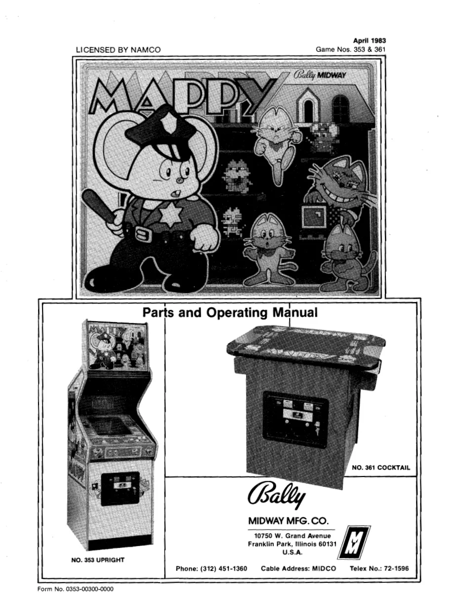 mappy operation manual|namco|games|.webp
