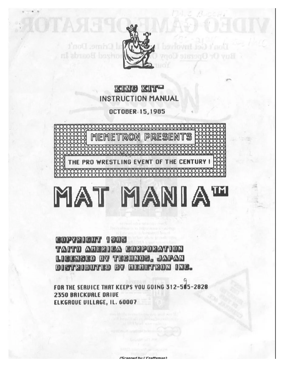 mat mania manual|technos|games|.webp