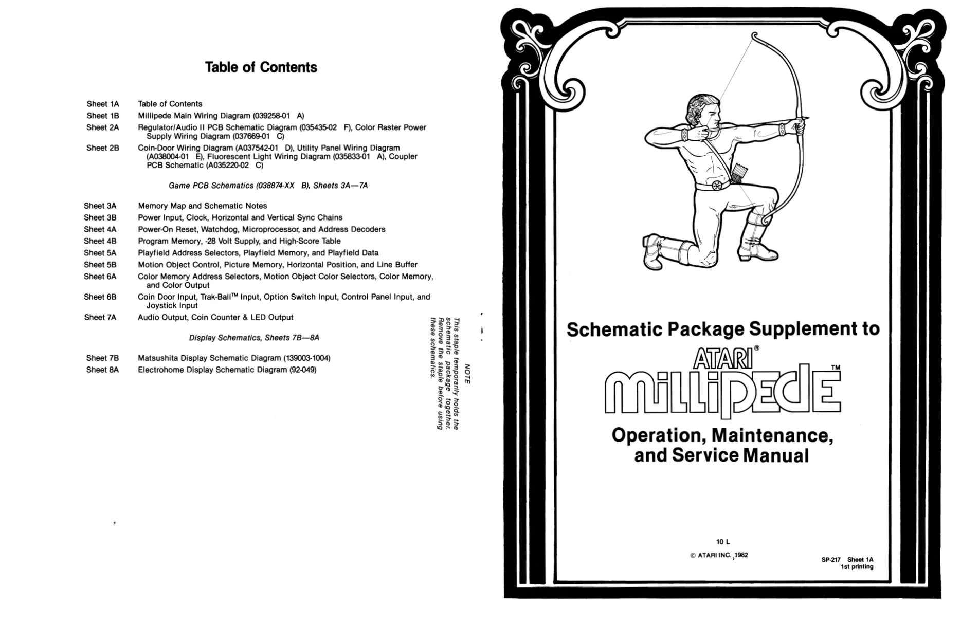 millipede sp-217 manual|atari|games|1st printing.webp