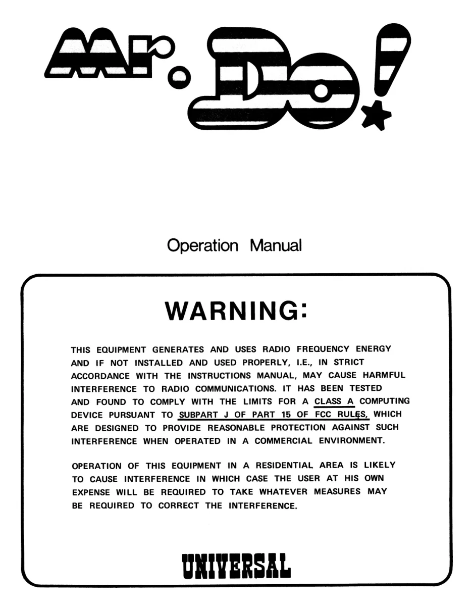 mr do manual|universal|games|.webp