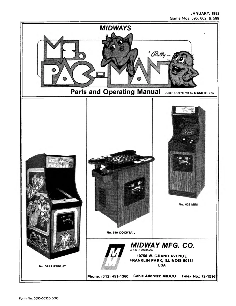 ms pac-man operation manual|bally-midway|games|.webp