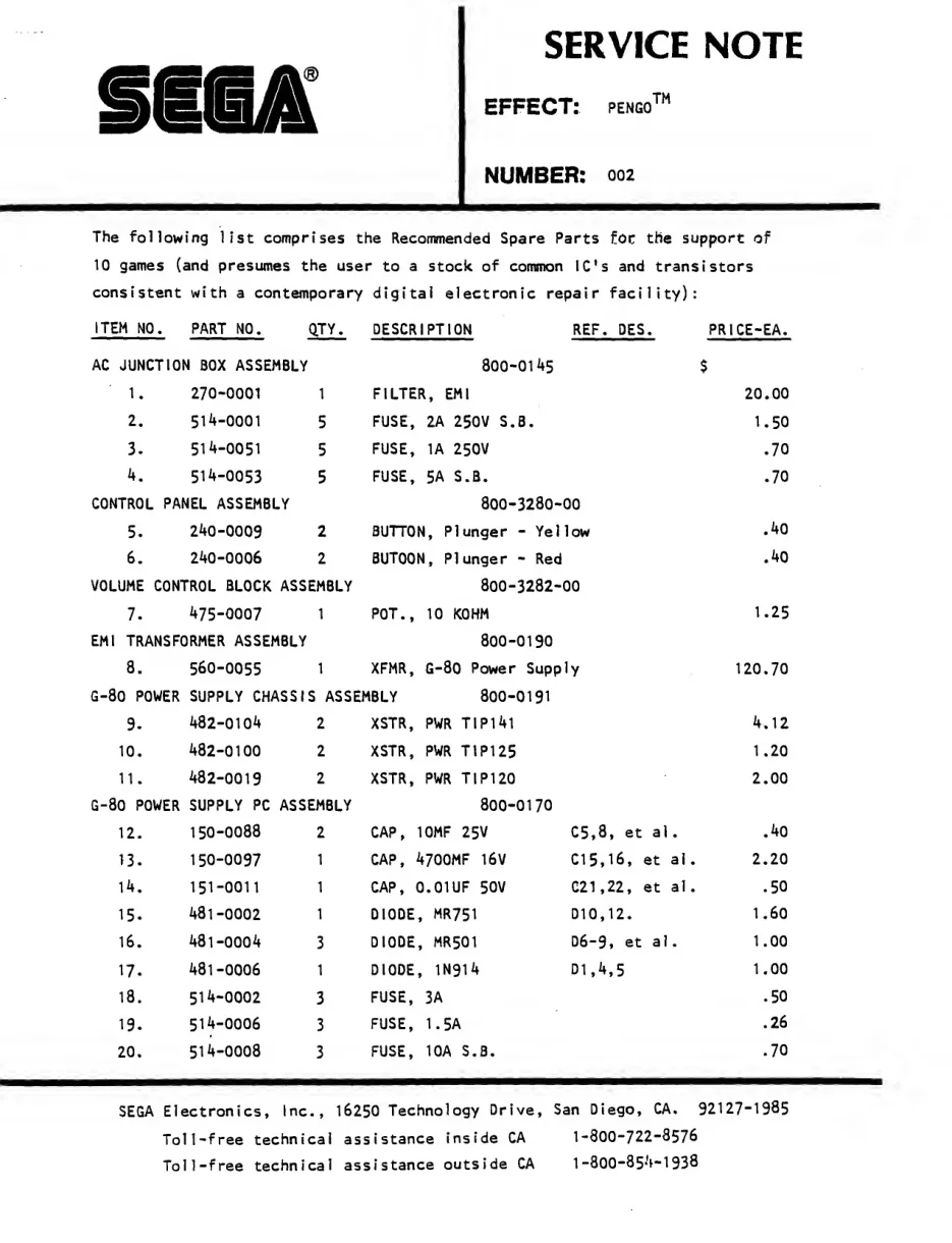 note pengo service manual|sega|games|.webp