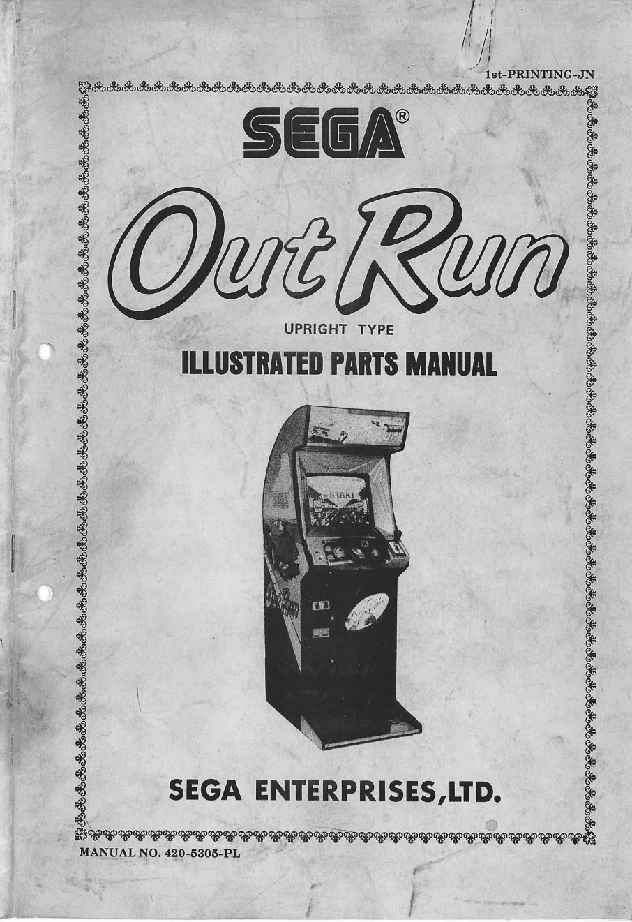 out run upright illustrated parts list|sega|parts-and-peripherals|.webp