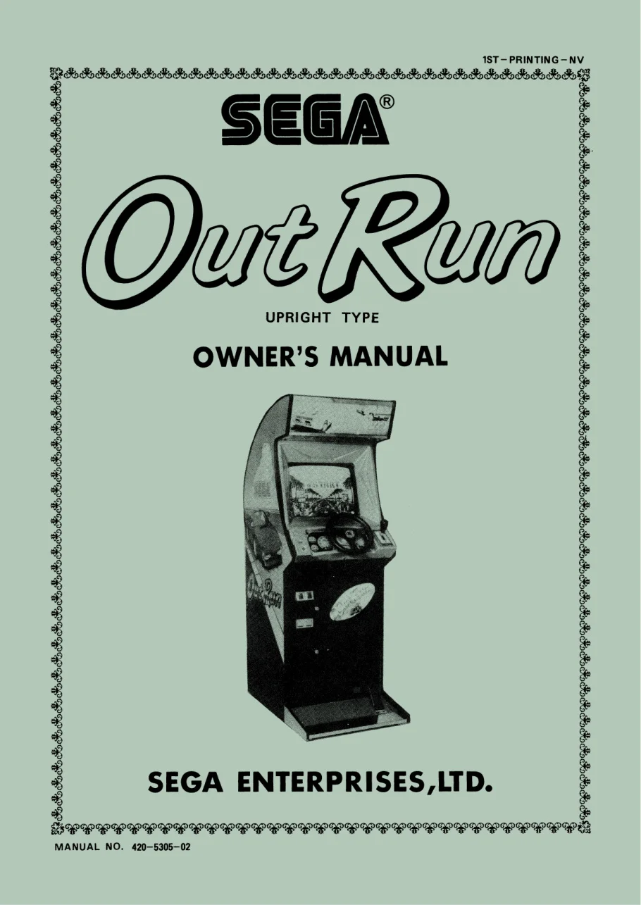 outrun upright manual|sega|cabinets|.webp