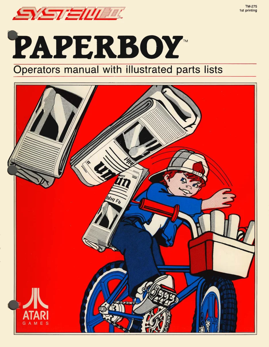paperboy tm-275 manual|atari|games|1st printing.webp