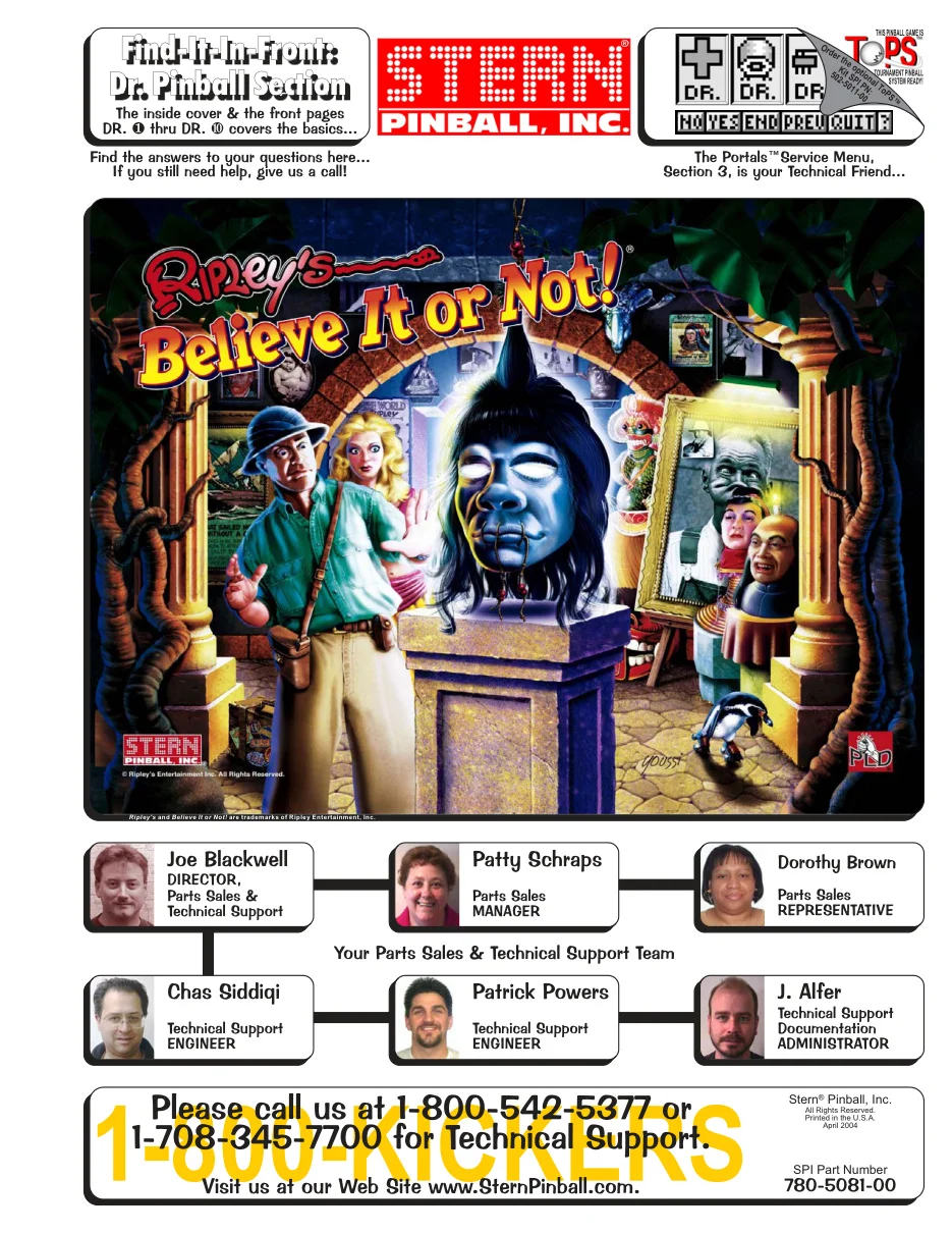 pinball ripley believe or not manual|stern|pinball-em-adjacent|.webp